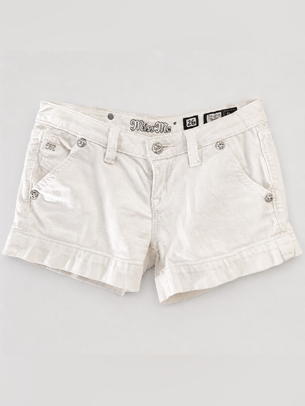 Miss Me White Denim Shorts